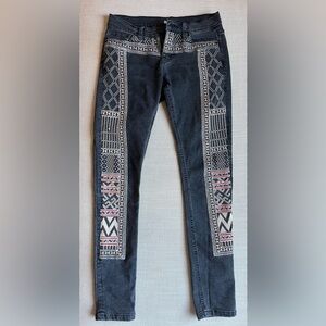 Urban Outfitters BDG Embroidered Jeans Mid Rise Twig Ankle 26W x 29L